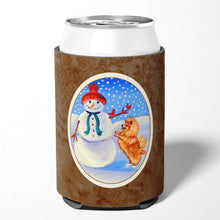 Load image into Gallery viewer, Snowman with Pomeranian Winter Snowman Can or Bottle Hugger 7151CC