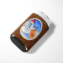 Load image into Gallery viewer, Snowman with Pomeranian Winter Snowman Can or Bottle Hugger 7151CC