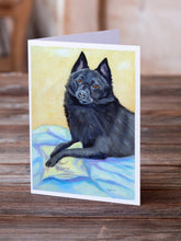 Load image into Gallery viewer, Schipperke Sweet Dreams  Greeting Cards -  Blank Note Cards – 8-Pack of Artist-Designed Cards with Envelopes