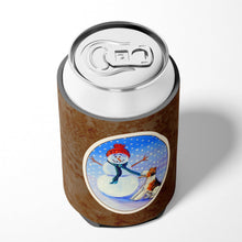 Load image into Gallery viewer, Snowman with  Fox Terrier Can or Bottle Hugger 7156CC