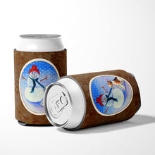 Load image into Gallery viewer, Snowman with  Fox Terrier Can or Bottle Hugger 7156CC