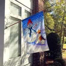 Load image into Gallery viewer, Snowman with  Fox Terrier Flag Canvas House Size