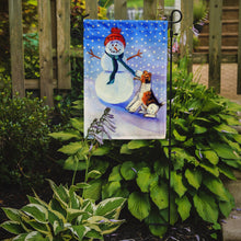 Load image into Gallery viewer, Snowman with  Fox Terrier Garden Flag – Decorative Outdoor Yard Flag