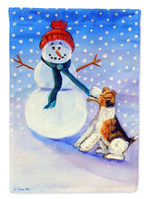 Load image into Gallery viewer, Snowman with  Fox Terrier Garden Flag – Decorative Outdoor Yard Flag