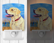 Load image into Gallery viewer, Yellow Labrador at the Beach Ceramic Night Light 7158CNL