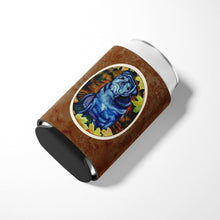 Load image into Gallery viewer, Old Black Pug in Fall Leaves Can or Bottle Hugger 7159CC