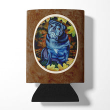 Load image into Gallery viewer, Old Black Pug in Fall Leaves Can or Bottle Hugger 7159CC