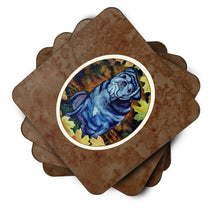 Load image into Gallery viewer, Old Black Pug in Fall Leaves Foam Coaster  7159FC