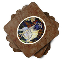 Load image into Gallery viewer, Fawn Pug in Fall Leaves Foam Coaster  7160FC