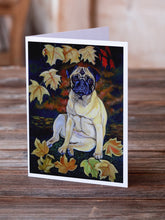 Load image into Gallery viewer, Fawn Pug in Fall Leaves  Greeting Cards -  Blank Note Cards – 8-Pack of Artist-Designed Cards with Envelopes
