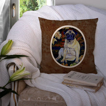 Load image into Gallery viewer, Fawn Pug in Fall Leaves Throw Pillow - 14x14 Decorative Pillow – Art for Your Home &amp; Patio 7160PW1414