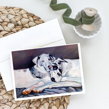Load image into Gallery viewer, Harlequin Natural Great Danes Greeting Cards -  Blank Note Cards – 8-Pack of Artist-Designed Cards with Envelopes