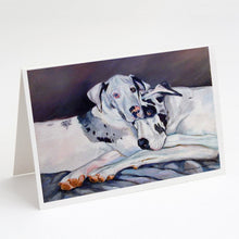 Load image into Gallery viewer, Harlequin Natural Great Danes Greeting Cards -  Blank Note Cards – 8-Pack of Artist-Designed Cards with Envelopes