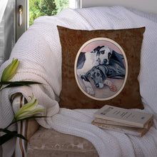 Load image into Gallery viewer, Black and Harlequin Great Dane Throw Pillow - 14x14 Decorative Pillow – Art for Your Home &amp; Patio 7164PW1414