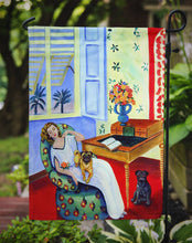 Load image into Gallery viewer, Lady with her Pug Garden Flag – Decorative Outdoor Yard Flag