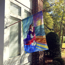 Load image into Gallery viewer, Lady with her Westie Flag Canvas House Size