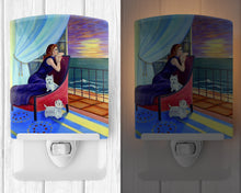 Load image into Gallery viewer, Lady with her Westie Ceramic Night Light 7167CNL