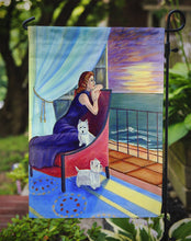 Load image into Gallery viewer, Lady with her Westie Garden Flag – Decorative Outdoor Yard Flag