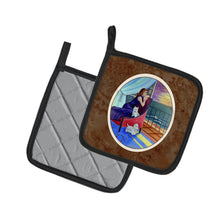 Load image into Gallery viewer, Lady with her Westie Pot Holders - Set of 2 Decorative Kitchen Helpers | Made in the USA 7167PTHD