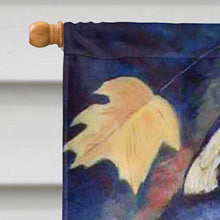 Load image into Gallery viewer, Fall Leaves Siberian Husky Flag Canvas House Size