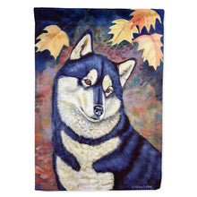 Load image into Gallery viewer, Fall Leaves Siberian Husky Flag Canvas House Size