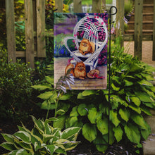 Load image into Gallery viewer, Red Pomeranians on the patio Garden Flag – Decorative Outdoor Yard Flag