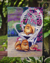 Load image into Gallery viewer, Red Pomeranians on the patio Garden Flag – Decorative Outdoor Yard Flag