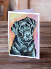 Load image into Gallery viewer, Black Labrador  Greeting Cards -  Blank Note Cards – 8-Pack of Artist-Designed Cards with Envelopes