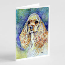 Load image into Gallery viewer, Buff Cocker Spaniel  Greeting Cards -  Blank Note Cards – 8-Pack of Artist-Designed Cards with Envelopes