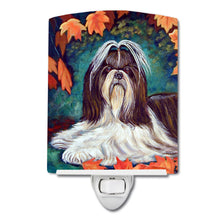 Load image into Gallery viewer, Autumn Leaves Shih Tzu Ceramic Night Light 7182CNL