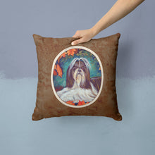 Load image into Gallery viewer, Autumn Leaves Shih Tzu Throw Pillow - 14x14 Decorative Pillow – Art for Your Home &amp; Patio 7182PW1414