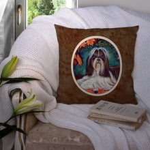 Load image into Gallery viewer, Autumn Leaves Shih Tzu Throw Pillow - 14x14 Decorative Pillow – Art for Your Home &amp; Patio 7182PW1414