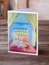 Load image into Gallery viewer, Sheltie waiting on Mom  Greeting Cards -  Blank Note Cards – 8-Pack of Artist-Designed Cards with Envelopes