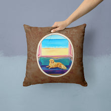 Load image into Gallery viewer, Golden Retriever Couch Sitting Throw Pillow - 14x14 Decorative Pillow – Art for Your Home &amp; Patio 7188PW1414
