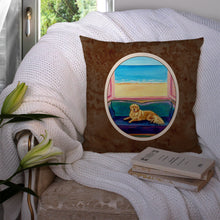 Load image into Gallery viewer, Golden Retriever Couch Sitting Throw Pillow - 14x14 Decorative Pillow – Art for Your Home &amp; Patio 7188PW1414