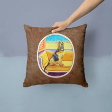 Load image into Gallery viewer, Bloodhound Couch Sitting Throw Pillow - 14x14 Decorative Pillow – Art for Your Home &amp; Patio 7191PW1414