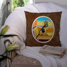 Load image into Gallery viewer, Bloodhound Couch Sitting Throw Pillow - 14x14 Decorative Pillow – Art for Your Home &amp; Patio 7191PW1414