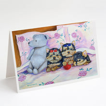 Load image into Gallery viewer, Yorkie Puppies three in a row Greeting Cards -  Blank Note Cards – 8-Pack of Artist-Designed Cards with Envelopes