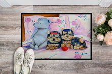 Load image into Gallery viewer, Yorkie Puppies three in a row Doormat Doormat - Large 24x36 – Indoor/Outdoor Floor Mat