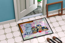 Load image into Gallery viewer, Yorkie Puppies three in a row Indoor Outdoor Mat 18x27 Doormat