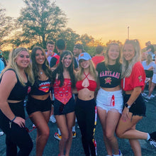 Load image into Gallery viewer, Maryland Terps Lips Black Spaghetti Tank