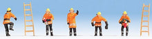 Load image into Gallery viewer, Noch 15022 HO Scale Firefighters w/Ladders -- 5 Figures &amp; 2 Ladders
