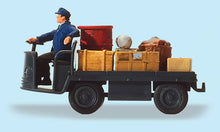 Load image into Gallery viewer, Preiser 28147 HO Scale Electric Baggage Truck (Nonoperating) w/Driver &amp; Load