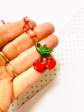 Load image into Gallery viewer, Retro Cherry Beaded Necklace by Rosie Rose Parker