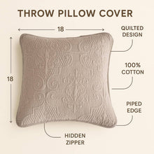 Load image into Gallery viewer, DaDa Bedding Set of 2-Pieces Sandy Beige Taupe Square Cushion Throw Pillow Covers, 18" x 18" (JHW-585)
