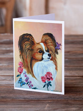 Load image into Gallery viewer, Papillon Rose  Greeting Cards -  Blank Note Cards – 8-Pack of Artist-Designed Cards with Envelopes