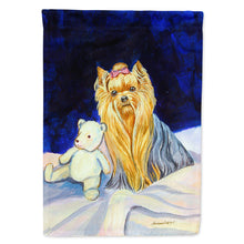 Load image into Gallery viewer, Yorkie and Teddy Bear Flag Canvas House Size