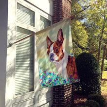 Load image into Gallery viewer, Red and White Boston Terrier Flag Canvas House Size