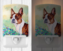 Load image into Gallery viewer, Red and White Boston Terrier Ceramic Night Light 7222CNL