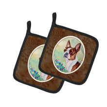 Load image into Gallery viewer, Red and White Boston Terrier Pot Holders - Set of 2 Decorative Kitchen Helpers | Made in the USA 7222PTHD